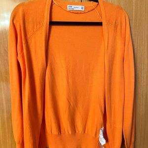 Zara Orange Cardigan